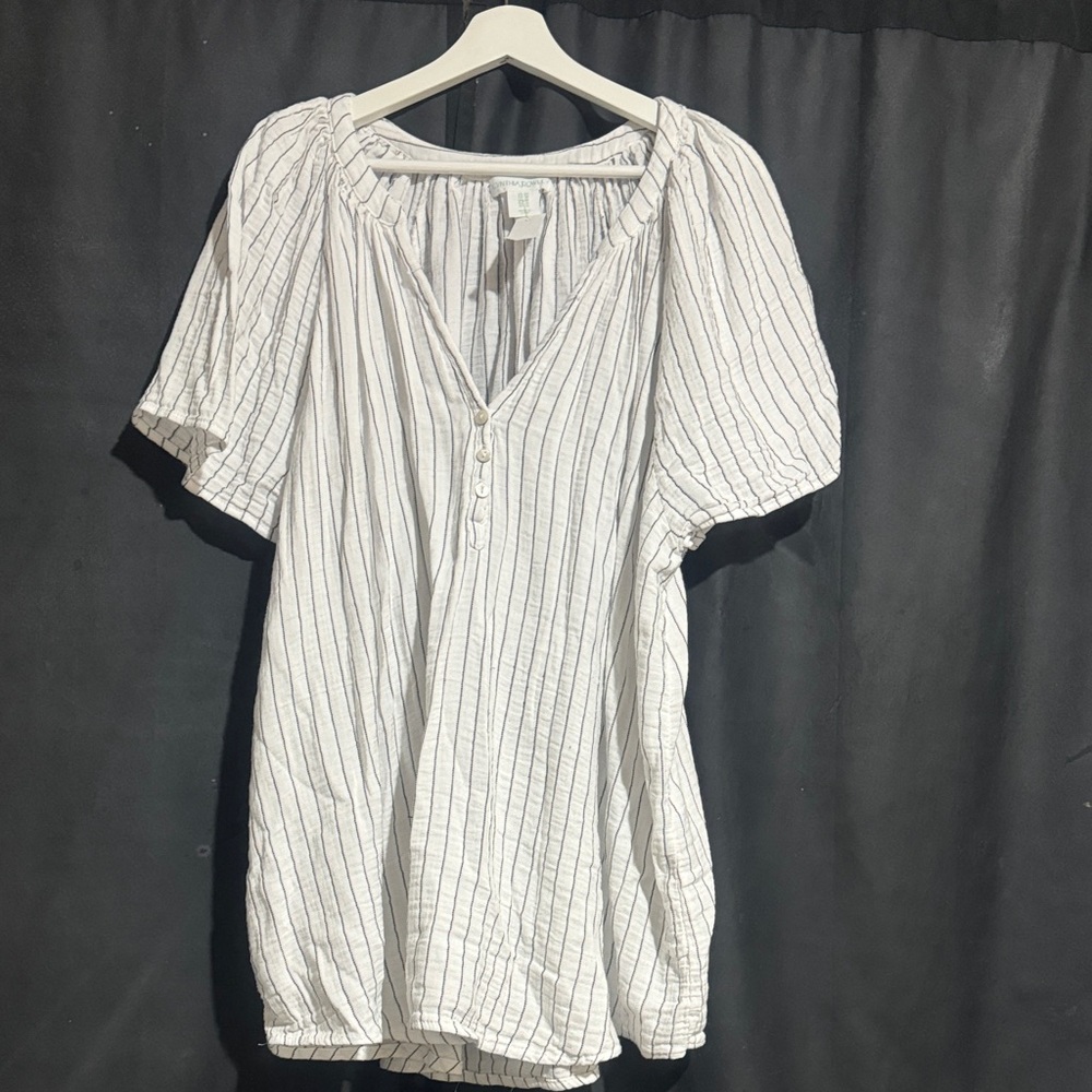Striped White Blouse Cynthia Rowley